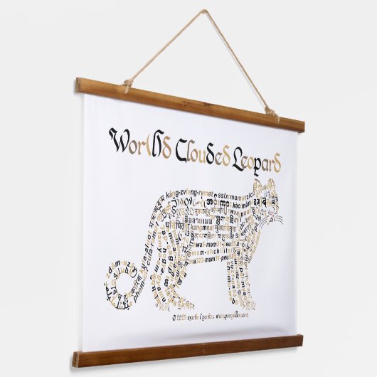 Wereldwoord troebel luipaardtapijt hangend wandkleed (Gebogen)