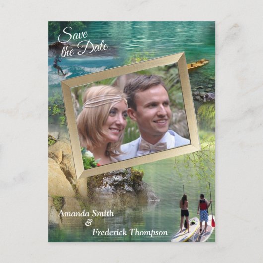 Wereldzeeën & Rivieren, Meren & Sportactiviteiten Aankondigingskaart (Voorkant)