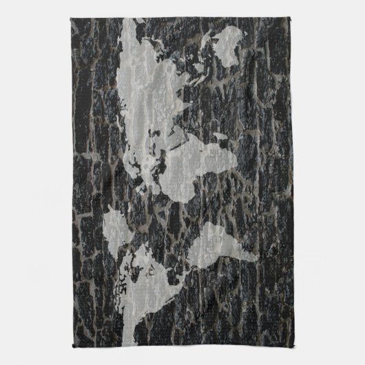 Wereldzwarte muur theedoek (Verticaal)