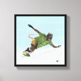 Wererat Snowboarder Fantasy Art Canvas Prints