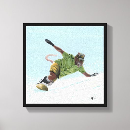 Wererat Snowboarder Fantasy Art Canvas Prints (Voorkant)