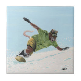 Wererat Snowboarder Fantasy Art Keramische Tegel Tegeltje