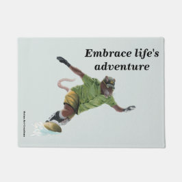 Wererat Snowboarder Sport Fantasy Art Doormat Deurmat