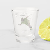 Wererat Snowboarder Sport Fantasy Art Shot Glass Shot Glas (Achterkant)