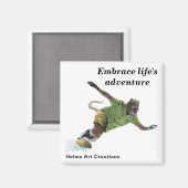 Wererat Snowboarder Sport Fantasy Button Magnet (Voorkant / Achterkant)