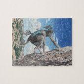 Wererat Vrouw Rock Klimmen Kleine Fantasy Puzzel (Horizontaal)