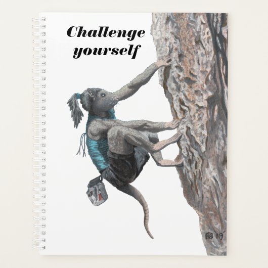 Wererat Woman Rock Climbing Challenge Planner (Voorkant)
