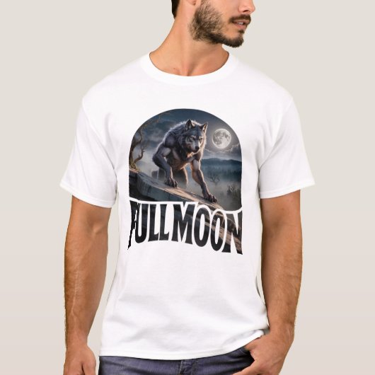Werewolf bij volle maan t-shirt (Voorkant)