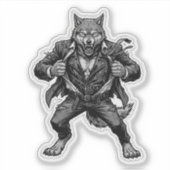 Werewolf Biker Decal — Wilde Motorfiets Vinyl Stic Sticker (Voorkant)
