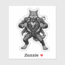 Werewolf Biker Decal — Wilde Motorfiets Vinyl Stic Sticker