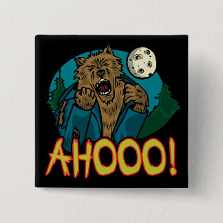 Werewolf-Button Vierkante Button 5,1 Cm