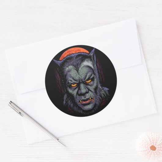 Werewolf Curse Ronde Sticker (Envelop)