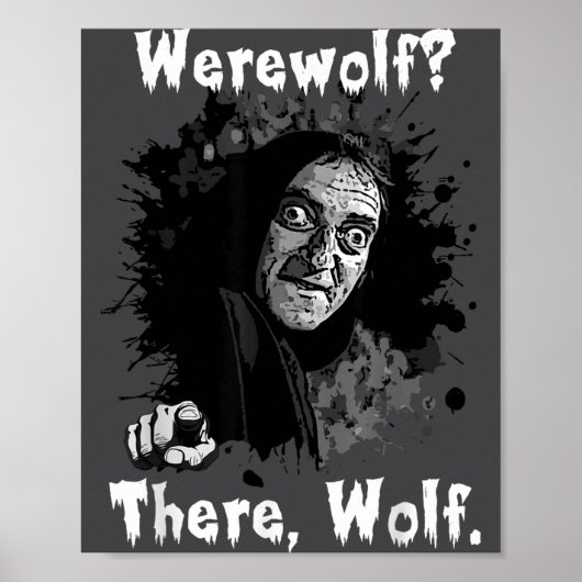 Werewolf_ Daar, Wolf. Grappige Abby Normale Retro  Poster (Voorkant)