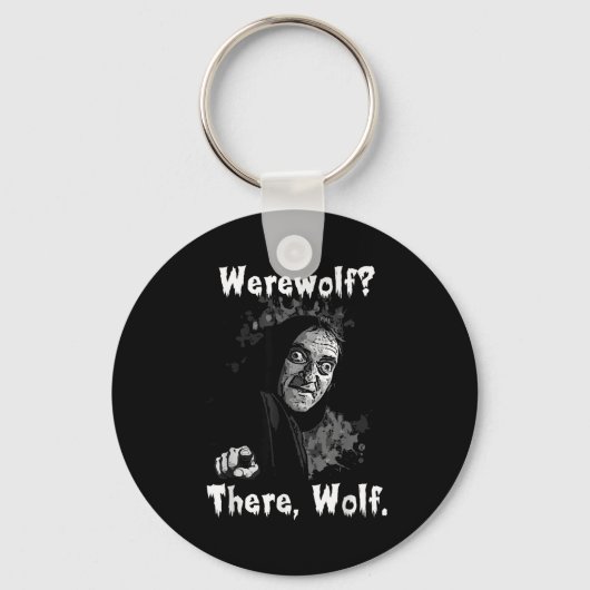 Werewolf_ Daar, Wolf. Grappige Abby Normale Retro Sleutelhanger (Voorkant)