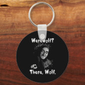 Werewolf_ Daar, Wolf. Grappige Abby Normale Retro Sleutelhanger (Voorkant)