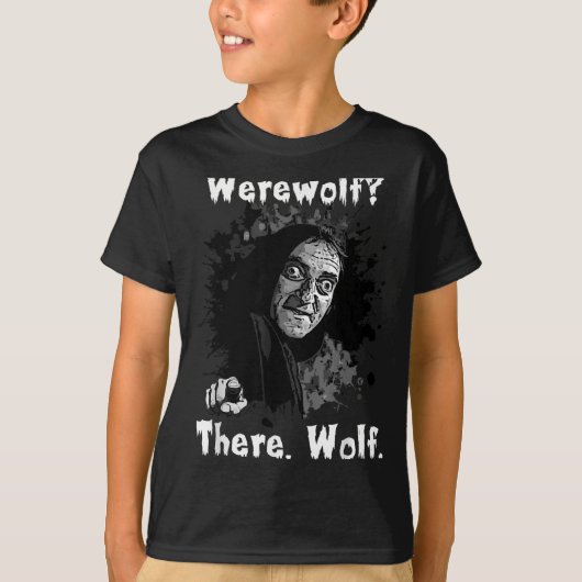 Werewolf_ Daar, Wolf. Grappige Abby Normale Retro T-shirt (Voorkant)