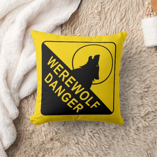 Werewolf Danger Sign Kussen (Deken)
