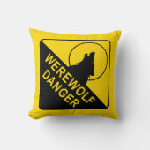 Werewolf Danger Sign Kussen (Voorkant)