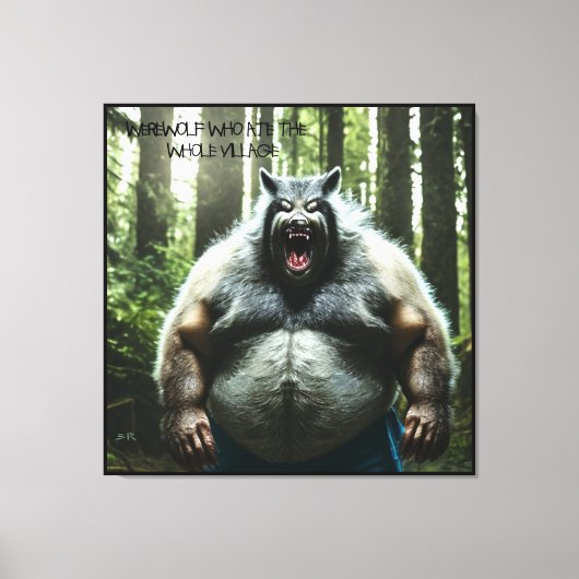 Werewolf die het hele dorp afdrukt canvas afdruk (Voorkant)