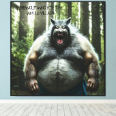 Werewolf die het hele dorp afdrukt canvas afdruk (Insitu (Houten vloer))