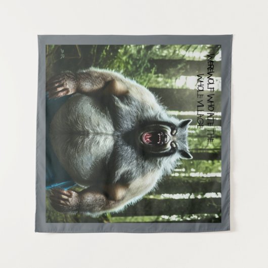 Werewolf die het hele dorp afschildert wandkleed (Voorkant (horizontaal))