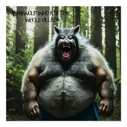Werewolf die het hele poster van het dorp glanst (Voorkant)