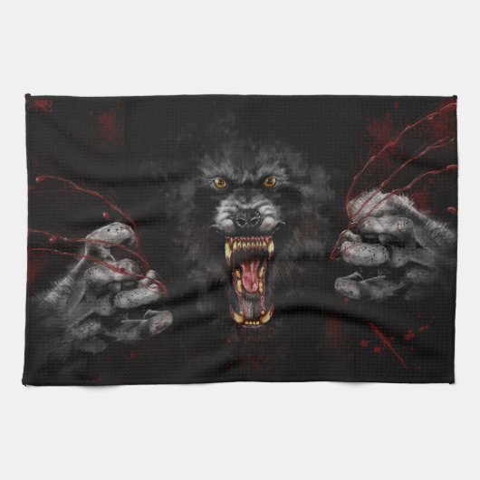 Werewolf die je hart uitsnijdt theedoek (Horizontaal)