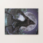 Werewolf die naar de maan vliegt legpuzzel (Horizontaal)