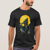 Werewolf die naar de volle maan kijkt t-shirt (Voorkant)