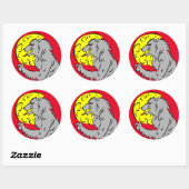WEREWOLF EN EEN VOLLEDIGE MOON HALLOWEEN-STICKER RONDE STICKER (Vel)
