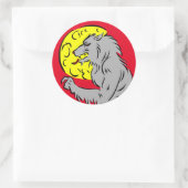 WEREWOLF EN EEN VOLLEDIGE MOON HALLOWEEN-STICKER RONDE STICKER (Tas)