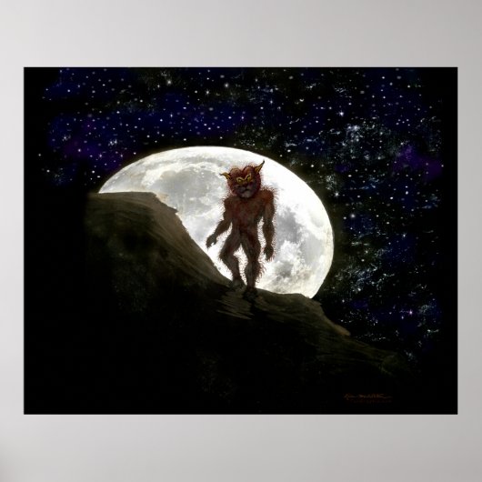 Werewolf en Full Moon Poster (Voorkant)