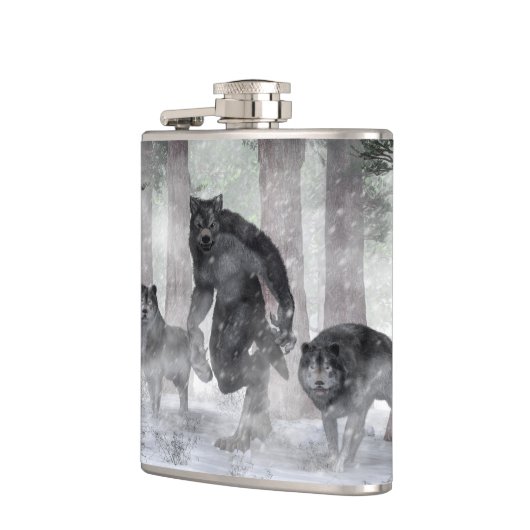 Werewolf en Wolven Heupfles (Links)