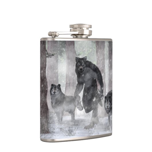 Werewolf en Wolven Heupfles (Rechts)