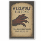 Werewolf Fur Tonic - Halloween Apothecary Label (Voorkant)