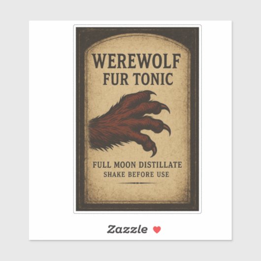 Werewolf Fur Tonic - Halloween Apothecary Label (Vel)