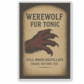 Werewolf Fur Tonic - Halloween Apotheek Label (Voorkant)