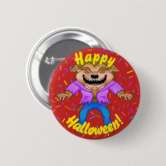 Werewolf Halloween Button (Voorkant /achterkant)