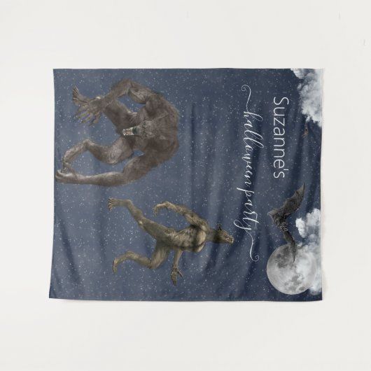 Werewolf Halloween-feest achtergronddecoratie Wandkleed (Voorkant (horizontaal))