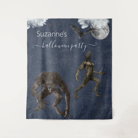 Werewolf Halloween-feest achtergronddecoratie Wandkleed (Voorkant)