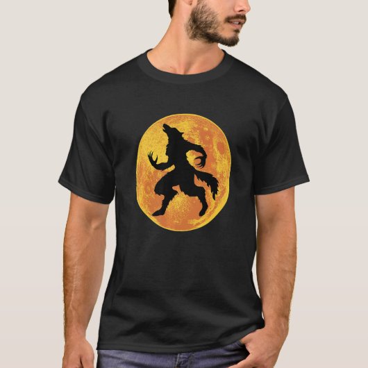 Werewolf Halloween Full Moon Scary Wolf Horror Laz T-shirt (Voorkant)