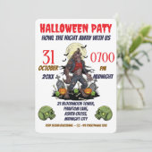 🎃 Werewolf Halloween Invite Card 🐺 Kaart (Staand voorkant)