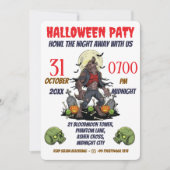 🎃 Werewolf Halloween Invite Card 🐺 Kaart (Voorkant)