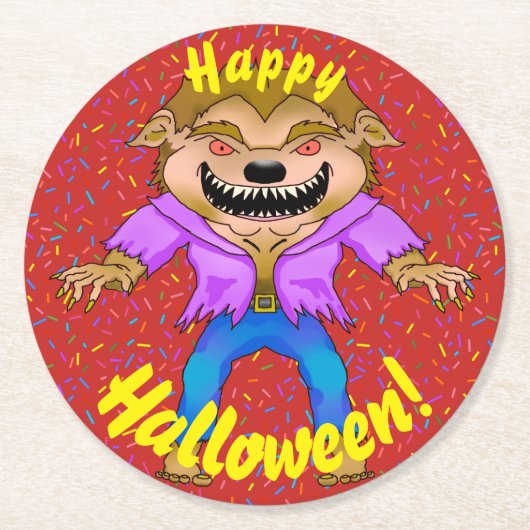 Werewolf Halloween Onderzetters (Voorkant)