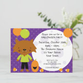 Werewolf Halloween Party Kaart (Staand voorkant)