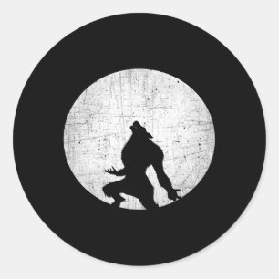 Werewolf Halloween Werewolf Full Moon Ronde Sticker