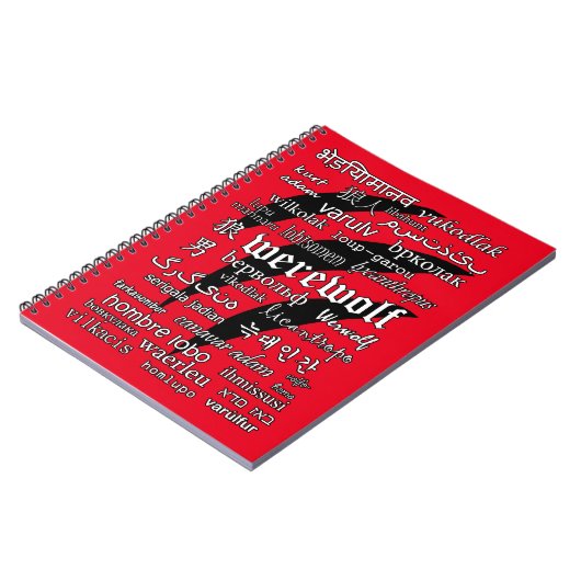 Werewolf in 33 talen Spiral Photo-notebook Notitieboek (Linkerzijde)