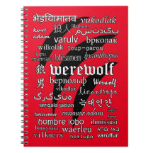 Werewolf in 33 talen Spiral Photo-notebook