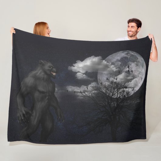WEREWOLF in het MOONLIGHT Fleece Deken (In situ)