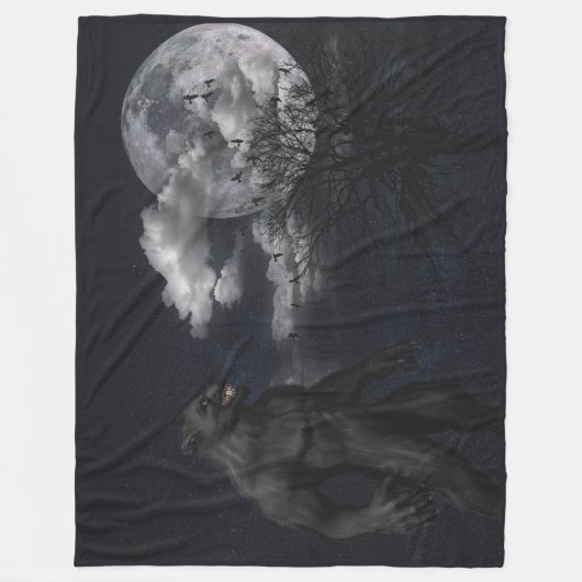 WEREWOLF in het MOONLIGHT Fleece Deken (Voorkant)
